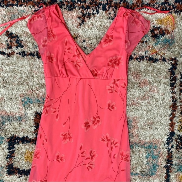 Vintage Pink Floral Ruched Midi Dress 90’s chic - Picture 5 of 16